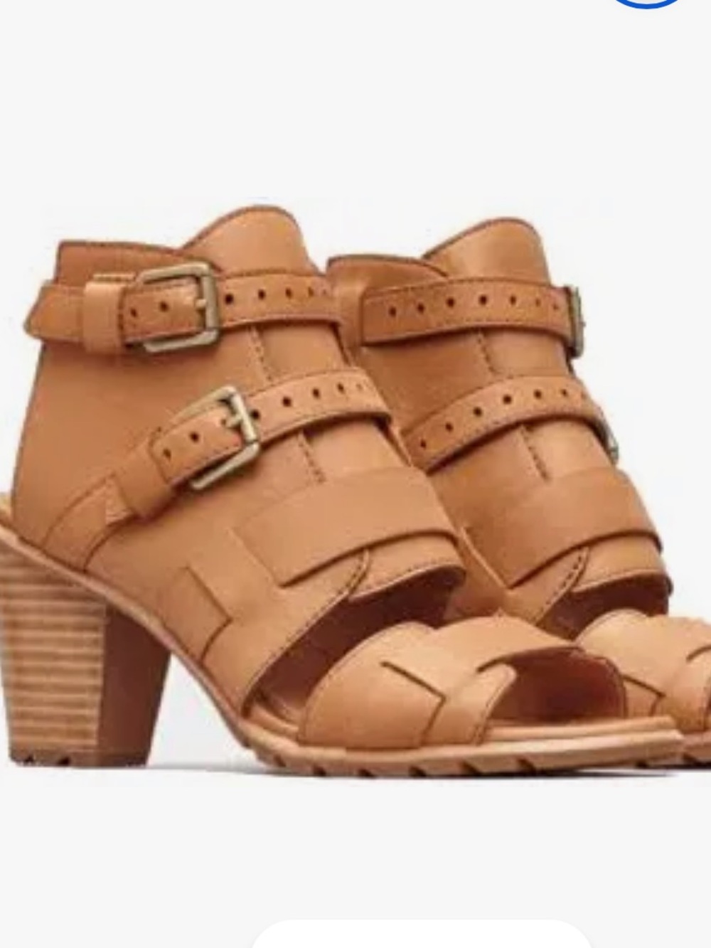 Sorel Nadia Buckle II Camel Brown Sandals - Like New